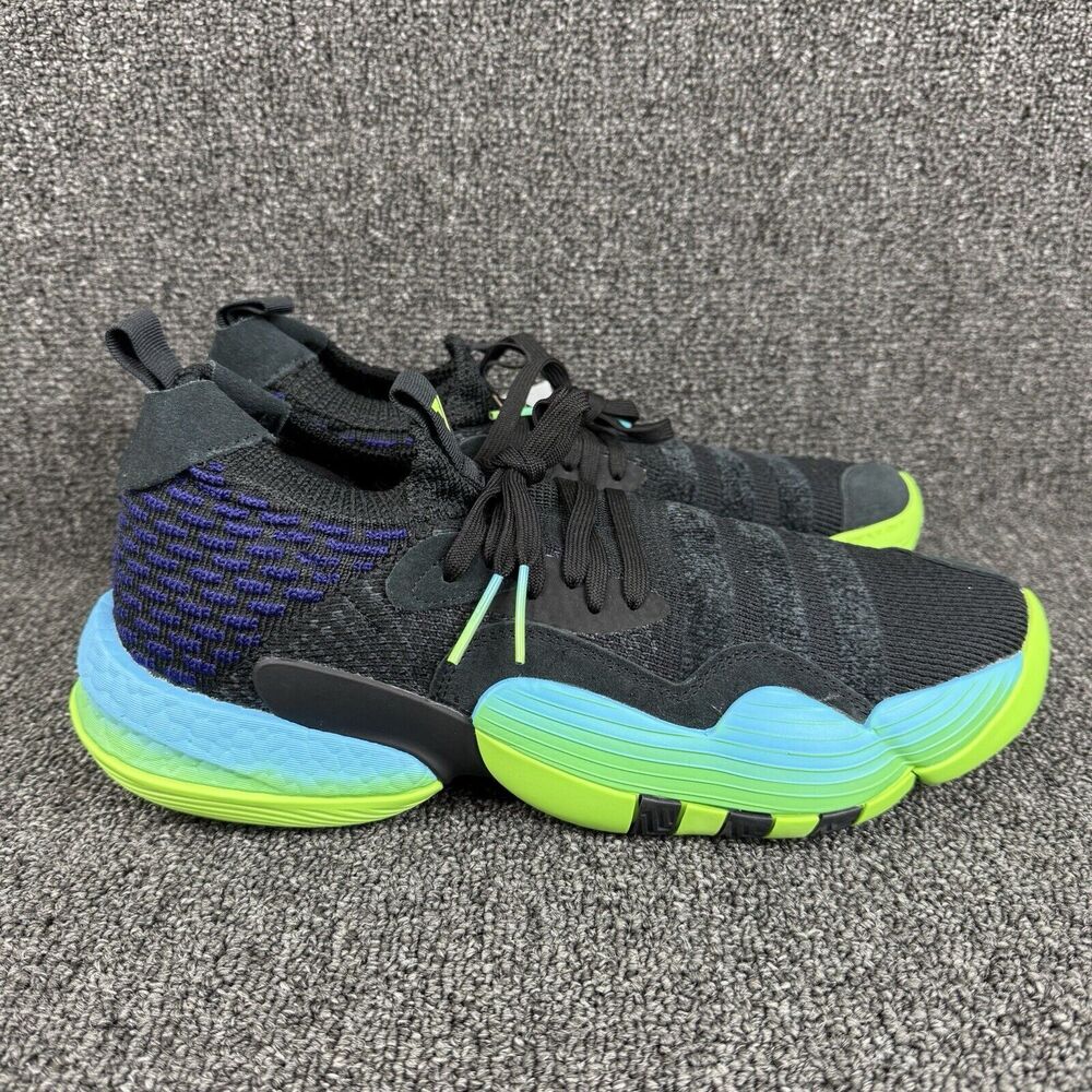 Adidas Trae Young 2 Basketball Trae-tlien Shoes Black Green Blue H06473 Sz 11.5